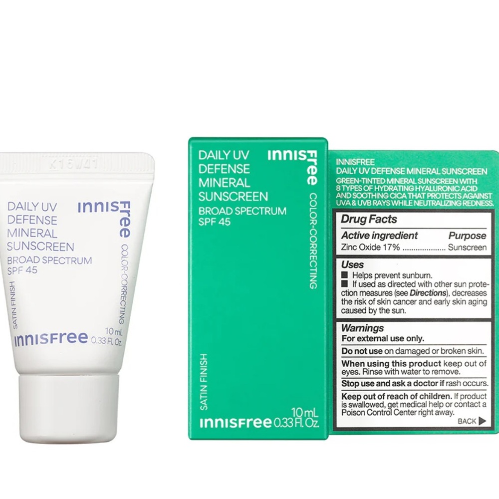 INNISFREE DAILY UV DEFENSE MINERAL SUNSCREEN BROAD SPECTRUM SPF 45
